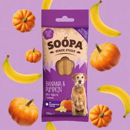 Soopa Vegan Dog Snack Banan & Pumpkin Senior Dental Sticks